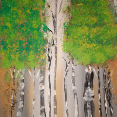 Acrylmalerei - Birken im Frühling Kulturkreis und Volkshochschule Timmendorfer Strand Schleswig Holstein Acrylmalerei - Birken im Frühling Kulturkreis und Volkshochschule Timmendorfer Strand Schleswig Holstein